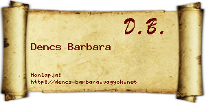 Dencs Barbara névjegykártya